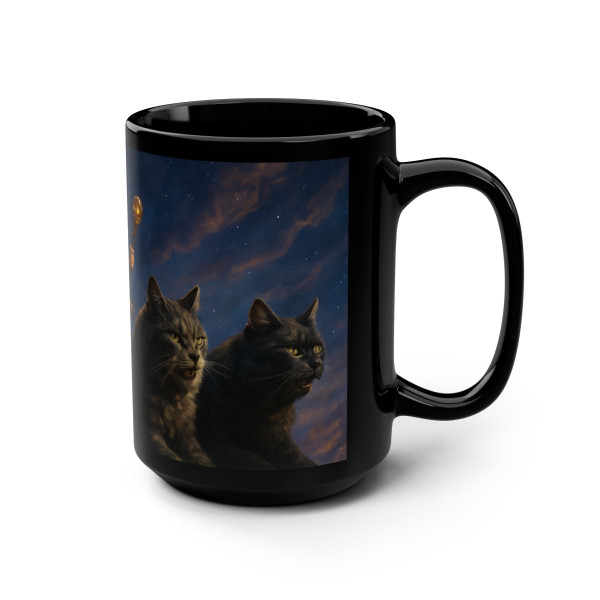 Freyja's Chariot - Black Mug, 15oz