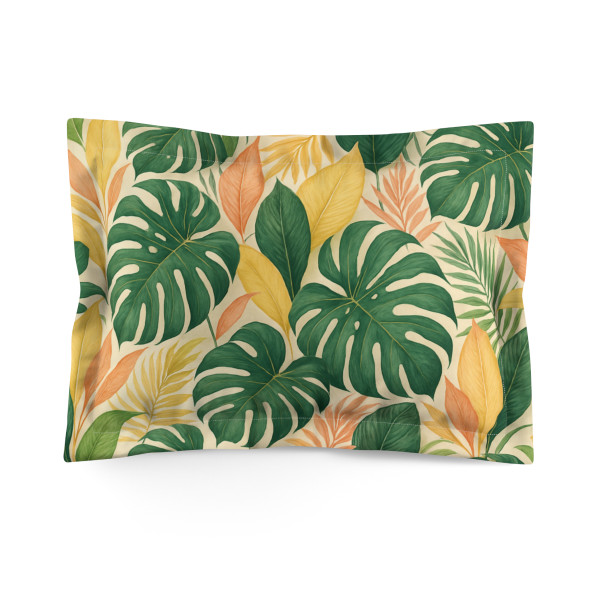 Tropical Leaf Fusion - Microfiber Pillow Sham