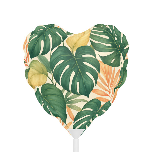 Tropical Leaf Fusion - Balloons (Round and Heart-shaped), 6"