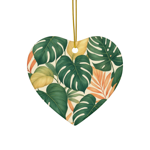 Tropical Leaf Fusion - Ceramic Ornaments, 2-Side Print, (1pc, 3pcs, 5pcs, 10pcs)