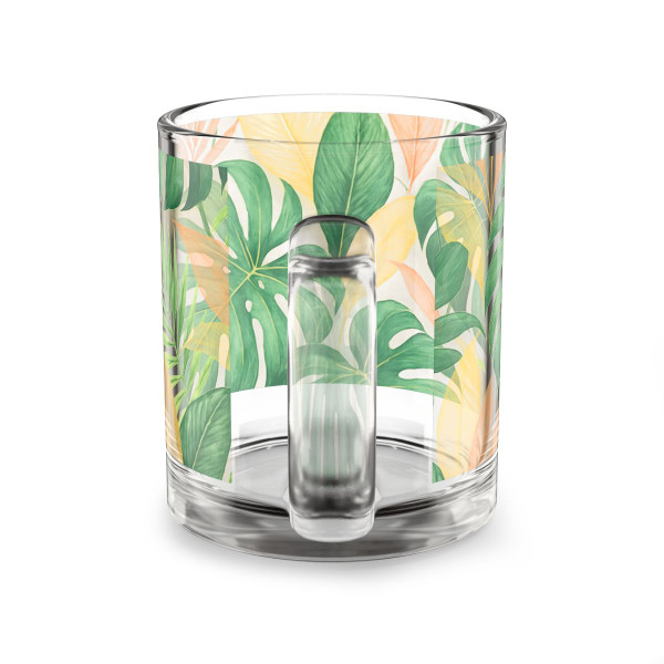 Tropical Leaf Fusion - Glass Mug, 10oz