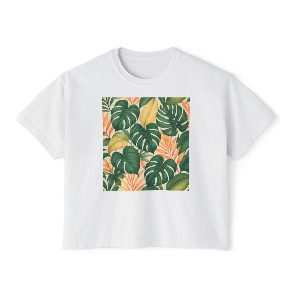 Tropical Leaf Fusion - Women's Boxy Tee