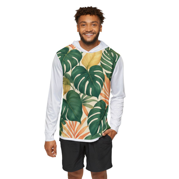 Tropical Leaf Fusion - Men's Sports Warmup Hoodie (AOP)