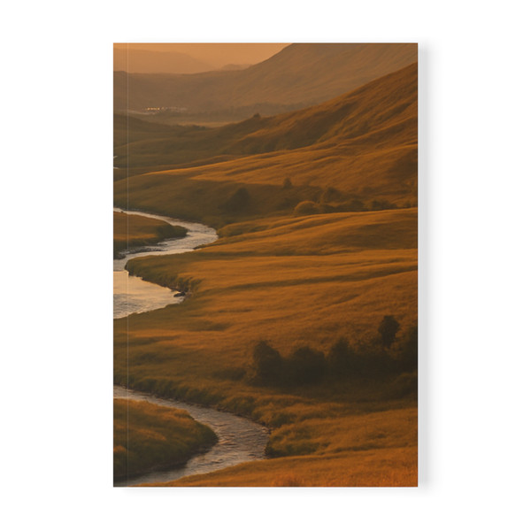 Golden Hour Valley - Softcover Notebook, A5