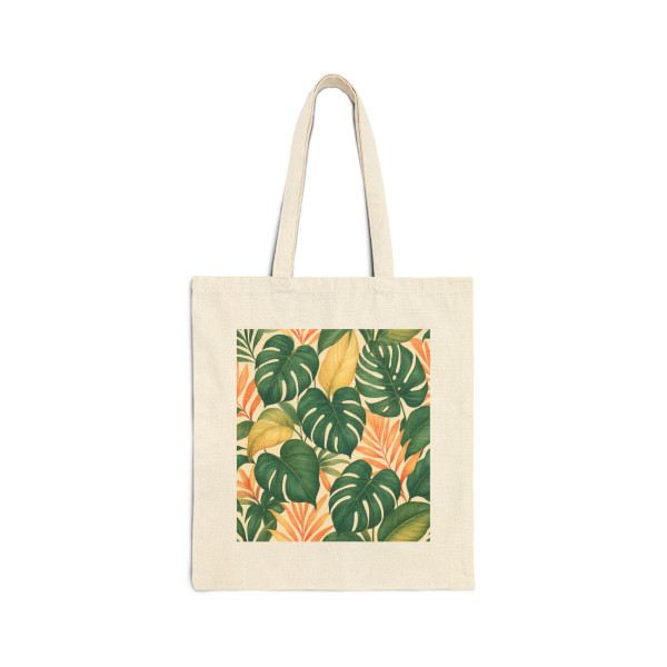 Tropical Leaf Fusion - Cotton Canvas Tote Bag