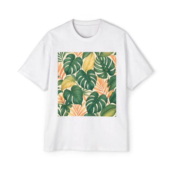 Tropical Leaf Fusion - Men's Heavy Oversized Tee