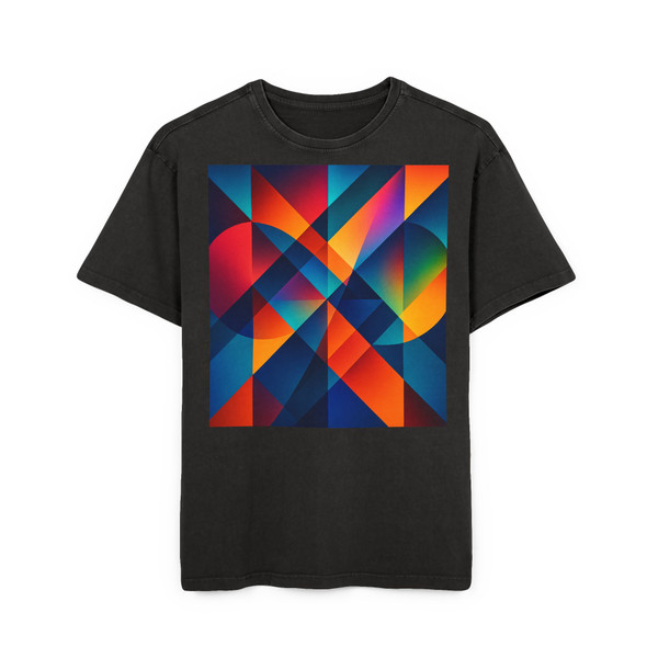 Kaleidoscopic Symmetry - Men's Acid Washed Heavy Oversize Tee