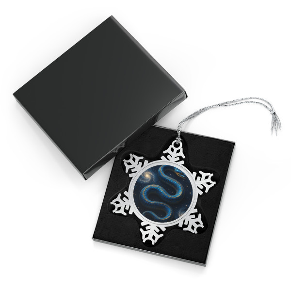 Celestial Serpent Dance - Pewter Snowflake Ornament