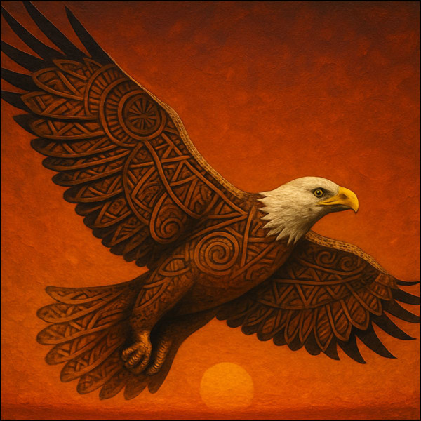 Sacred Eagle Flight - Custom Cut Acrylic Ornament