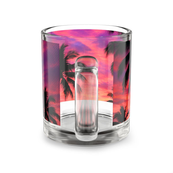 Electric Sunset Vibes - Glass Mug, 10oz