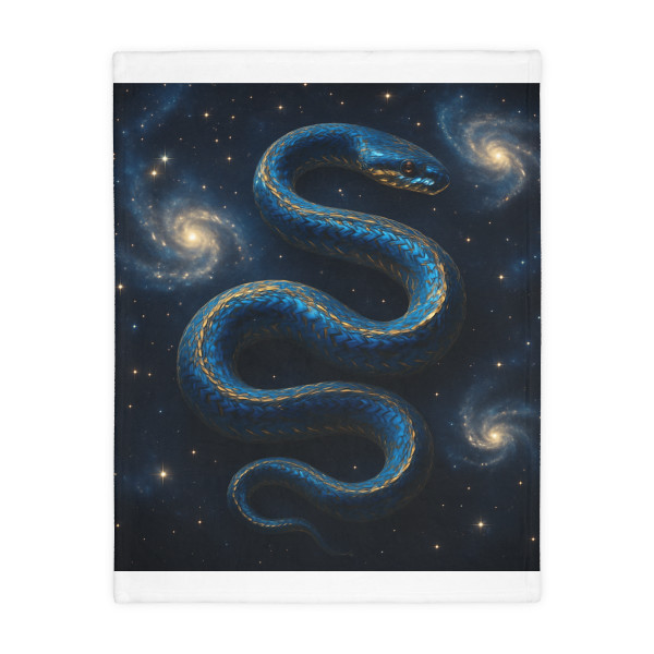 Celestial Serpent Dance - Velveteen Microfiber Blanket (Two-sided print)