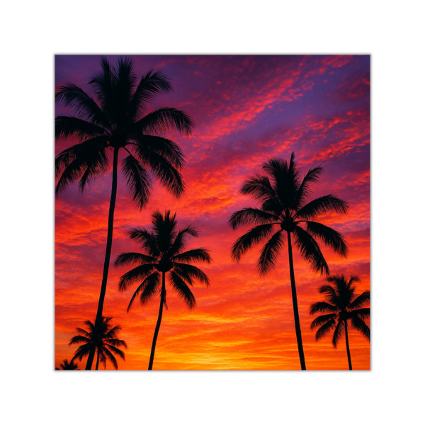 Electric Sunset Vibes - Square Vinyl Stickers