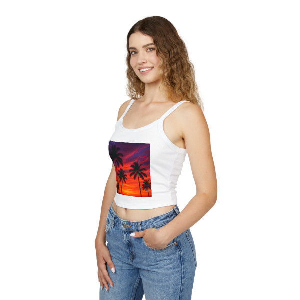 Electric Sunset Vibes - Women's Spaghetti Strap Tank Top