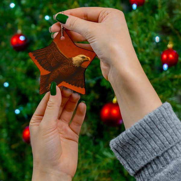 Sacred Eagle Flight - Ceramic Ornament, 4 Shapes
