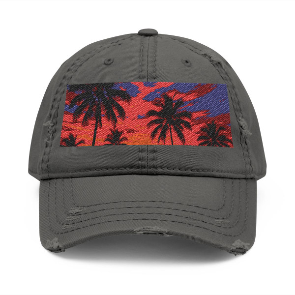 Electric Sunset Vibes - Distressed Dad Hat (Embroidery)