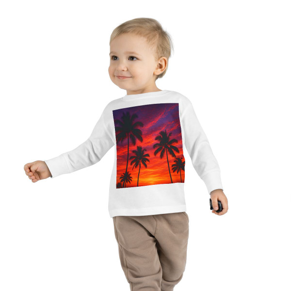 Electric Sunset Vibes - Toddler Long Sleeve Tee
