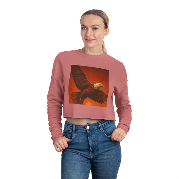 Sacred Eagle Flight - Women's Cropped Sweatshirt