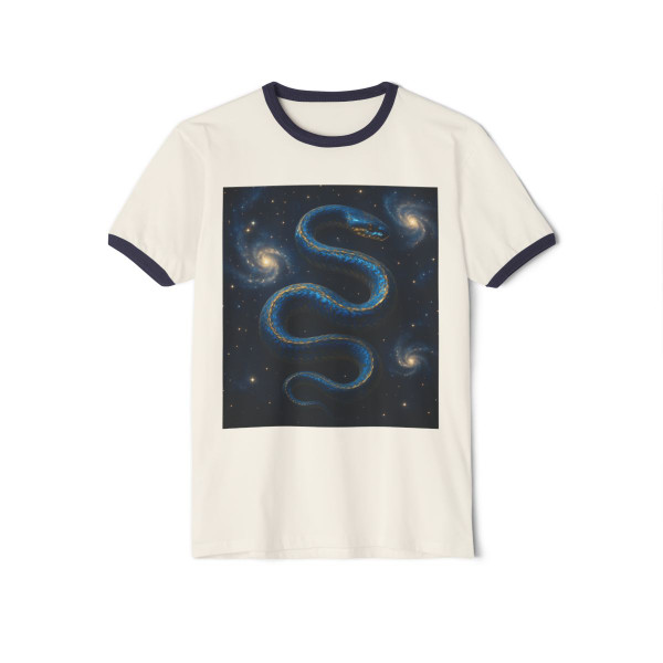 Celestial Serpent Dance - Unisex Cotton Ringer T-Shirt