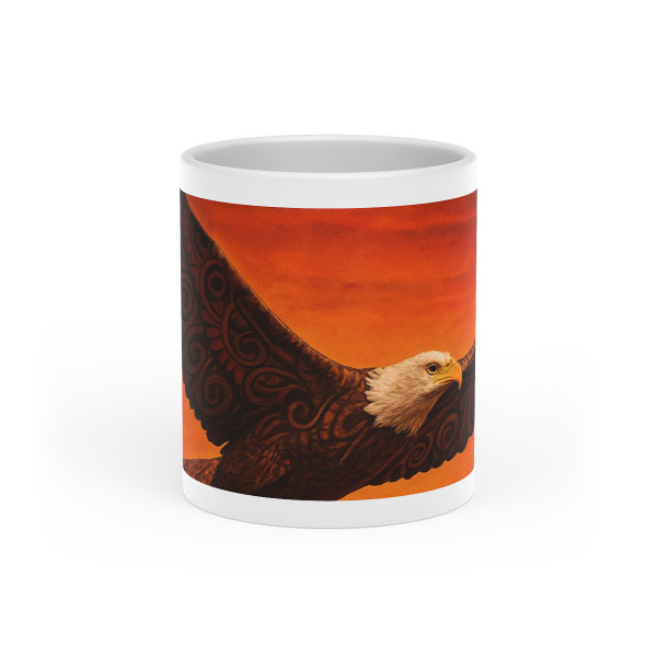 Sacred Eagle Flight - Heart-Shaped Mug