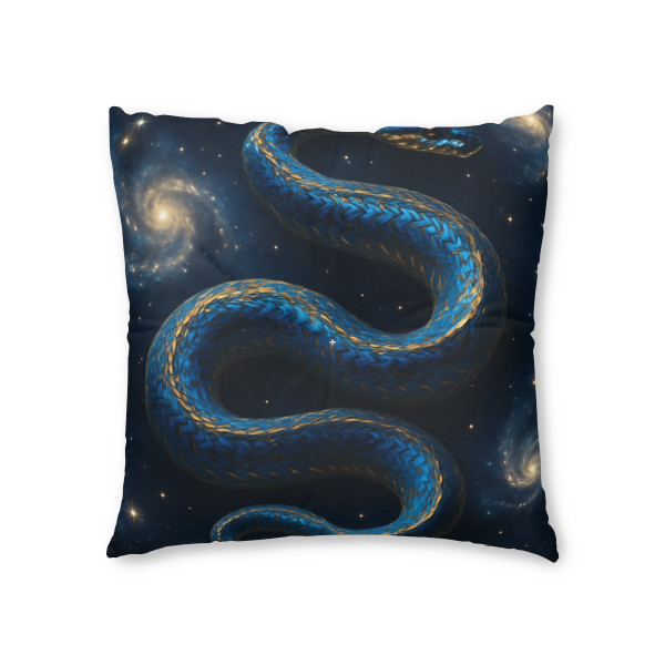 Celestial Serpent Dance - Tufted Floor Pillow, Square