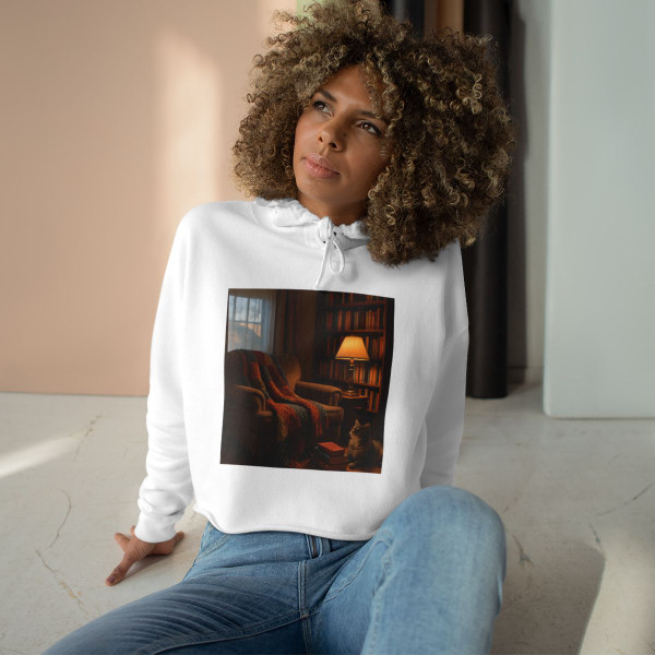 Whimsical Reading Retreat - Crop Hoodie