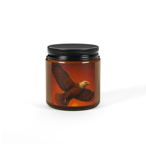 Sacred Eagle Flight - Scented Soy Candle (Multi-Size, Amber Jar)