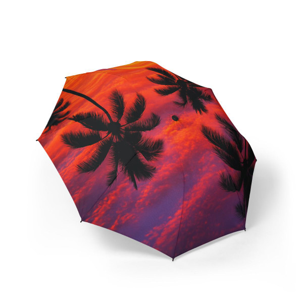 Electric Sunset Vibes - Semi-Automatic Foldable Umbrella