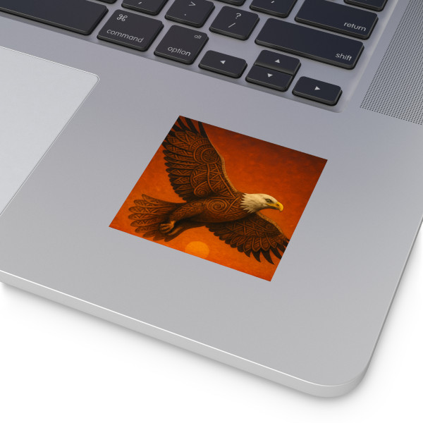 Sacred Eagle Flight - Laminate Stickers, Square