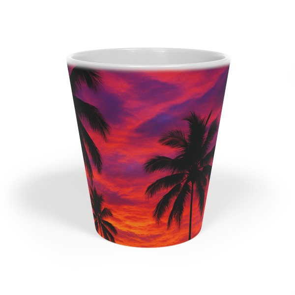 Electric Sunset Vibes - Latte Mug, 12oz