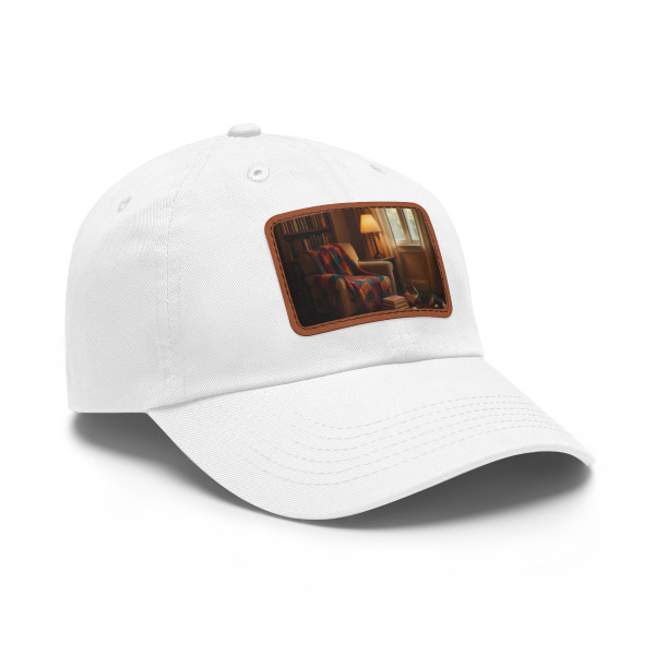Whimsical Reading Retreat - Dad Hat with Leather Patch (Rectangle)
