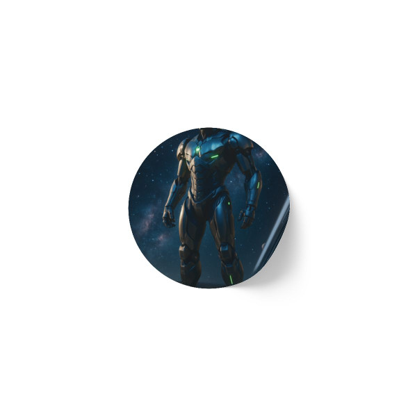 Galactic Guardian Bot - Round Sticker Label Rolls