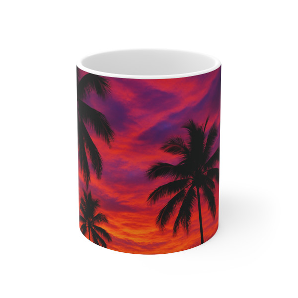Electric Sunset Vibes - Ceramic Coffee Cups, 11oz, 15oz