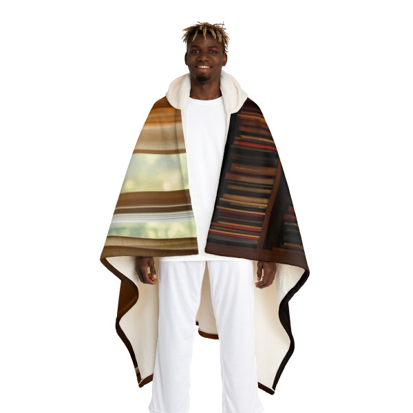 Whimsical Reading Retreat - Hooded Sherpa Fleece Blanket