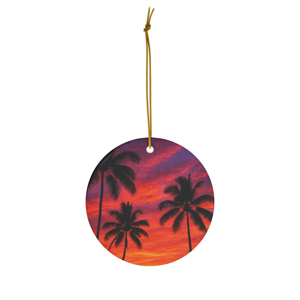 Electric Sunset Vibes - Ceramic Ornament, 1-Pack