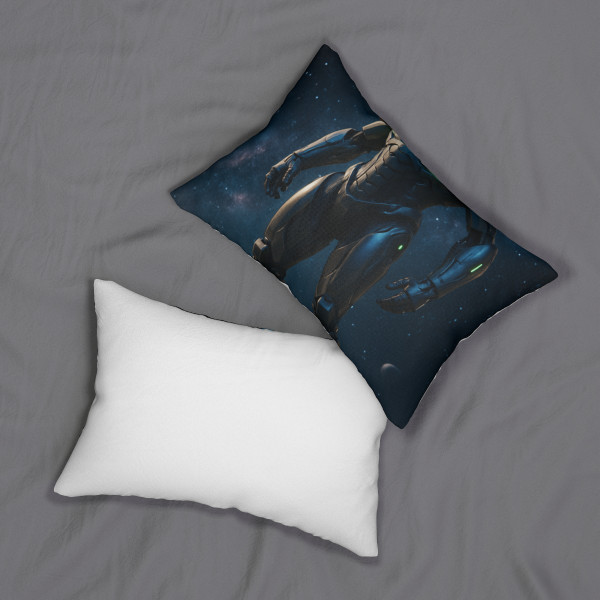Galactic Guardian Bot - Spun Polyester Lumbar Pillow