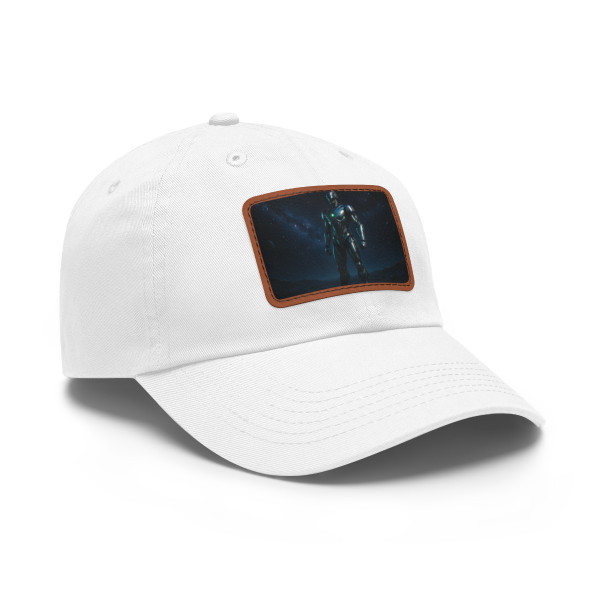 Galactic Guardian Bot - Dad Hat with Leather Patch (Rectangle)