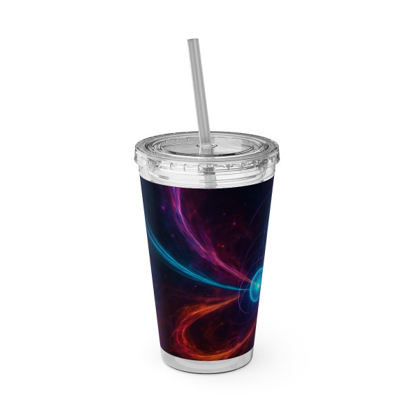 Quantum Pulse - Sunsplash Tumbler with Straw, 16oz