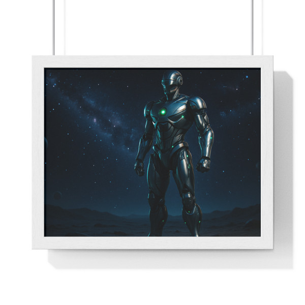 Galactic Guardian Bot - Horizontal Framed Poster