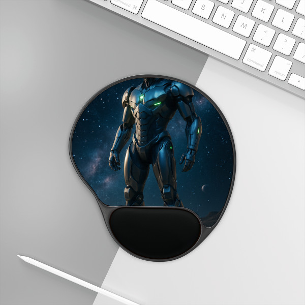 Galactic Guardian Bot - Mouse Pad With Wrist Rest