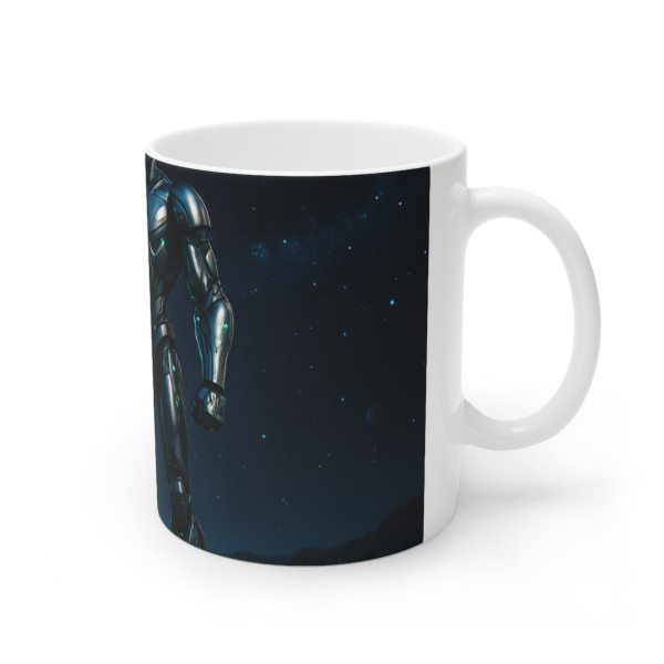 Galactic Guardian Bot - White Ceramic Mug, 11oz and 15oz