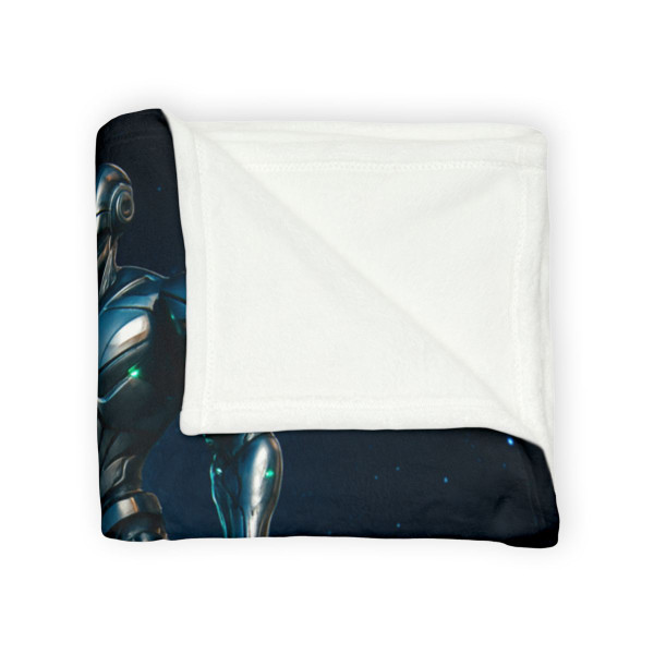 Galactic Guardian Bot - Soft Polyester Blanket