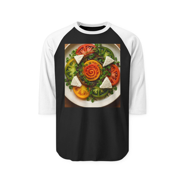 Gourmet Harvest - Unisex Three-Quarter Sleeve Raglan Shirt Gourmet Harvest - Unisex Three-Quarter Sleeve Raglan Shirt