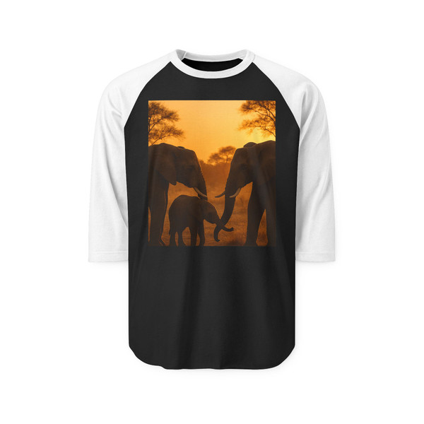 Gentle Giants at Dusk - Unisex Three-Quarter Sleeve Raglan Shirt