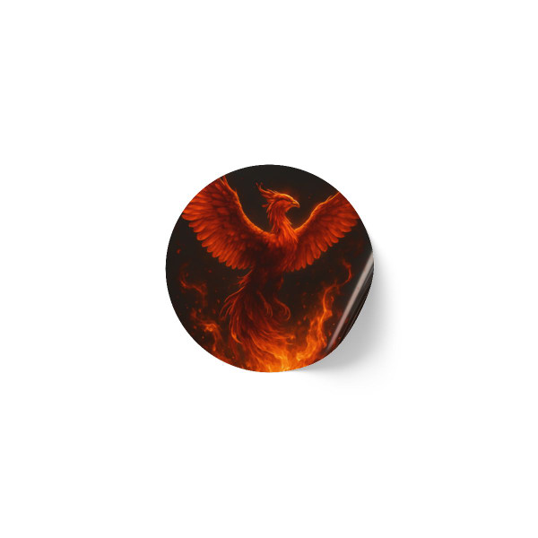 Eternal Flame Ascent - Round Sticker Label Rolls