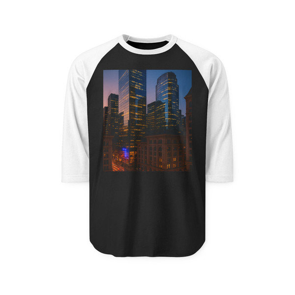 Metropolitan Lights - Unisex Three-Quarter Sleeve Raglan Shirt Metropolitan Lights - Unisex Three-Quarter Sleeve Raglan Shirt
