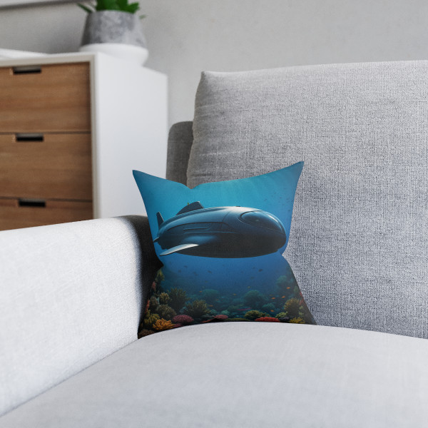 Deep Sea Adventure - Square Pillow - Pink Back