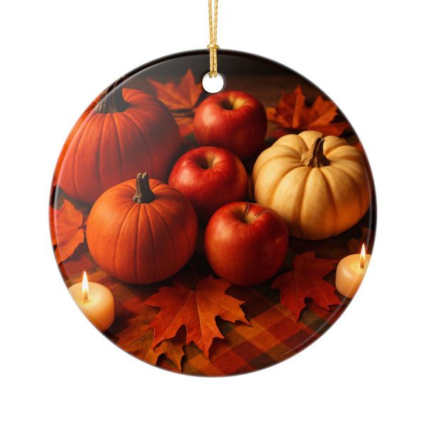 Harvest Table Delight - Ceramic Ornaments (2-Side Print)