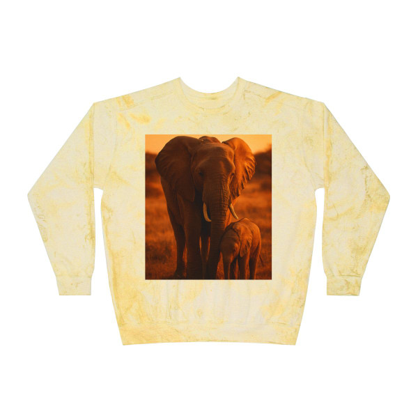 Majestic Elephant Guardian - Unisex Color Blast Crewneck Sweatshirt Majestic Elephant Guardian - Unisex Color Blast Crewneck Sweatshirt