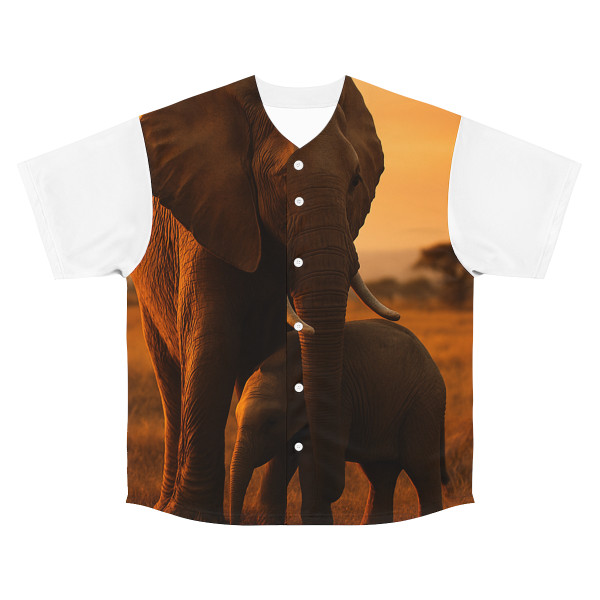 Majestic Elephant Guardian - Men's Baseball Jersey (AOP)