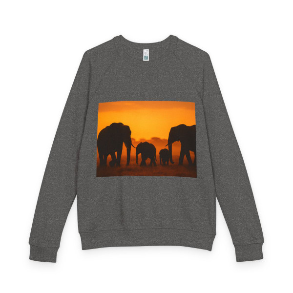 Gentle Giants in Twilight - Unisex French Terry Raglan Crewneck